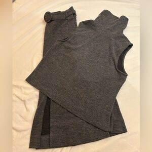 Cato Gray Sleeveless Top and Skirt Set